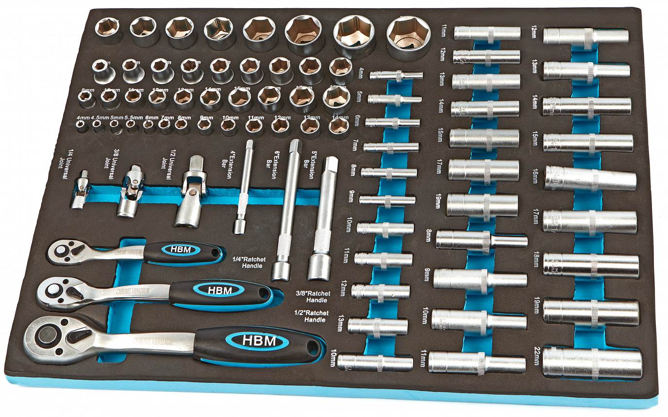 hbm-81-delige-doppenset-met-ratels-foam-inlay-voor-gereedschapswagen_0_nr8367oulHPtBvA22D2 Werkzeugeinlage 81tlg. SET Steckschlüssel & Knarren