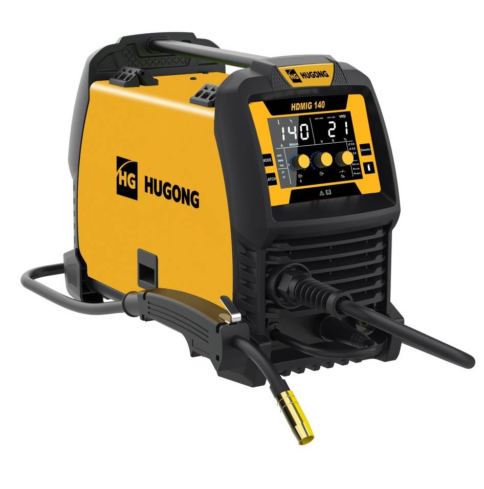 Hugong HDMIG140 – Kompaktes 3-in-1-Inverterschweißgerät für MIG/MAG, MMA und Lift-TIG