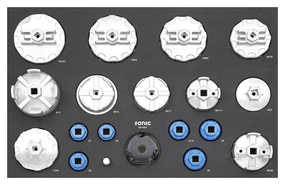 SONIC EINSATZ Ölfilterschlüsselsatz SFS-M 19-teilig SONIC EINSATZ Ölfilterschlüsselsatz SFS-M 19-teilig