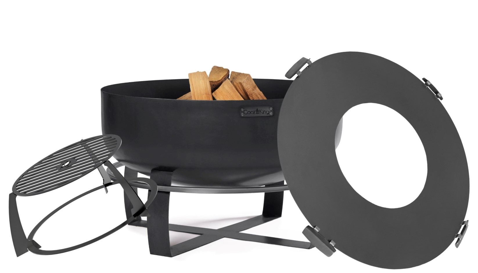 Feuerschale VIKING XXL Ø80cm + Grillplatte Ø78cm + hohem Rost