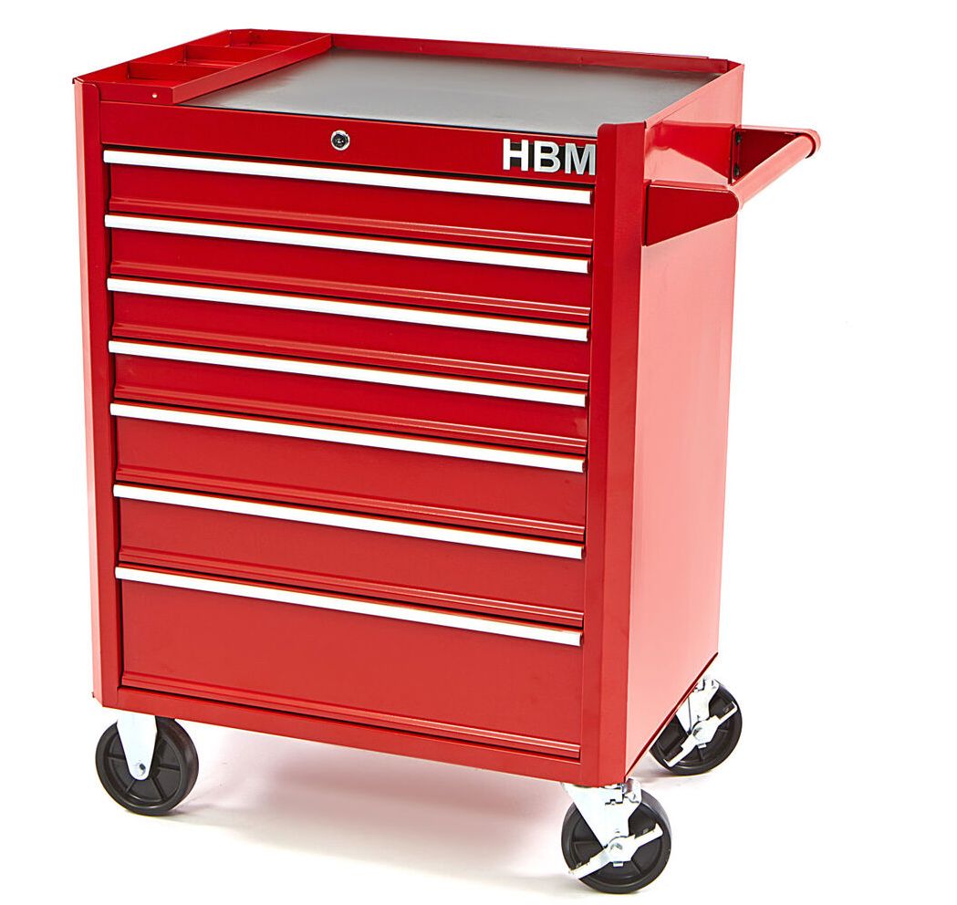 hbm-7-laden-gereedschapswagen-rood_0_nr8996PfVzXFHIimqc9 7 Schubladen Werkzeugwagen - Rot