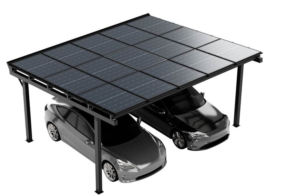 Photovoltaik Doppelcarport mit 15 Modulen