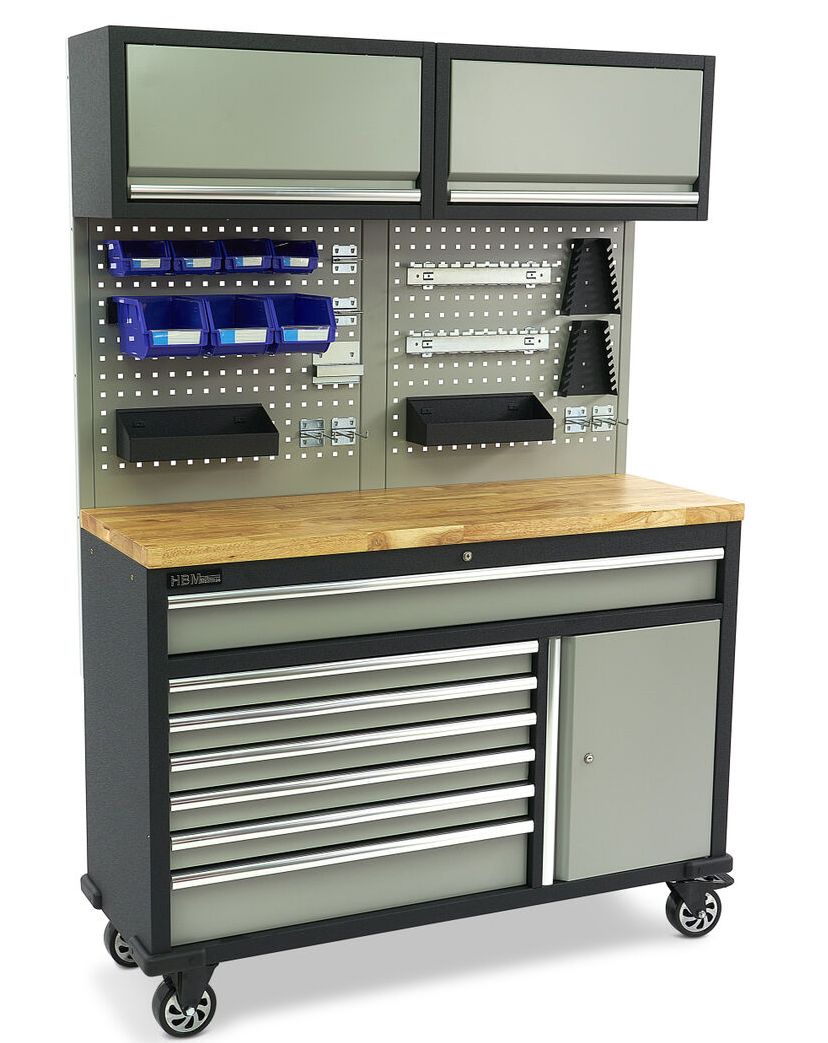 hbm-135-cm-professionele-verrijdbare-werkbank-met-kastenwand-en-accesoires_1_nr10147