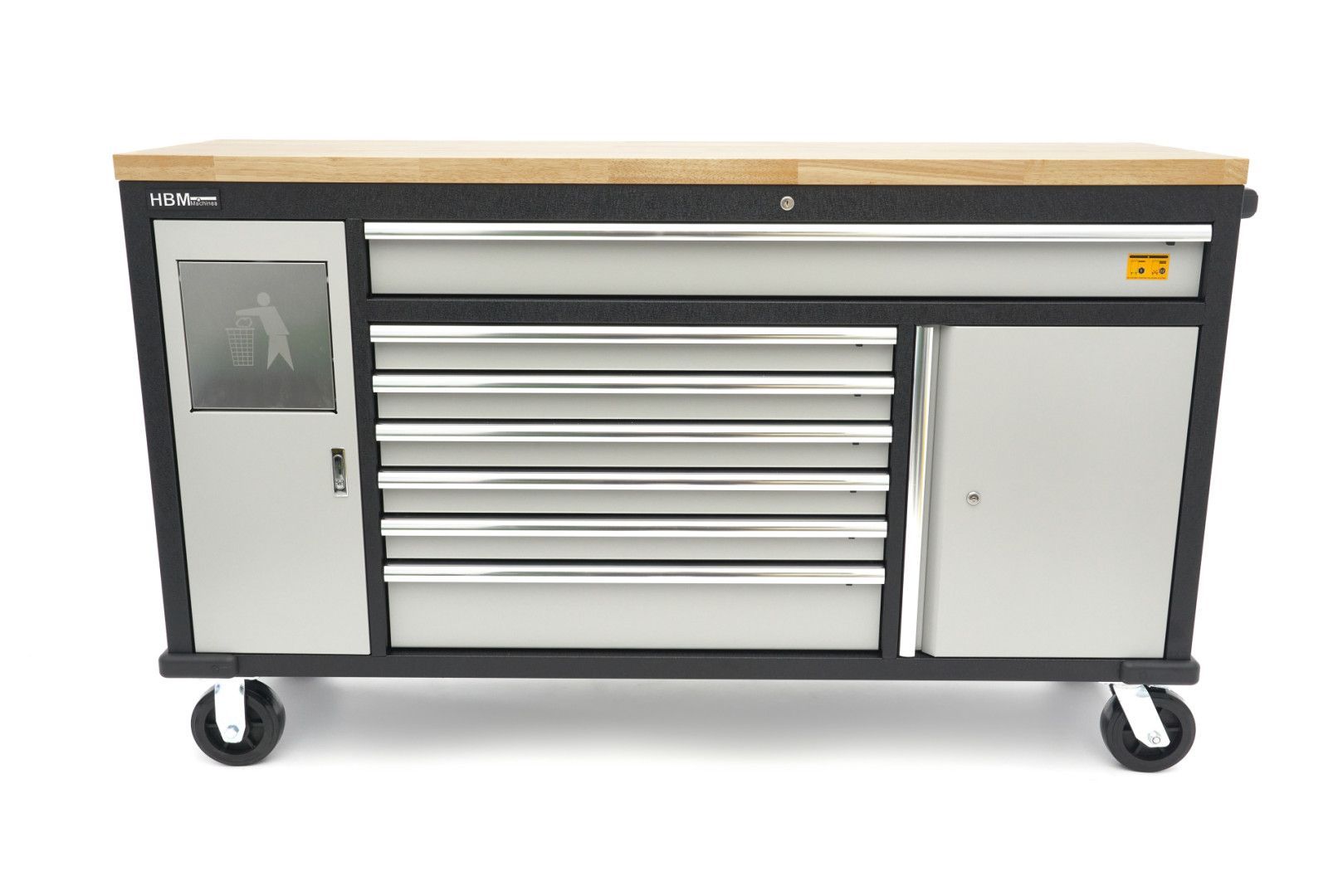hbm-168-cm-professionele-verrijdbare-gereedschapswagen-werkbank-met-massief-houten-werkblad_1_nrH130176 Mobile Werkbank 168x46x104cm Werkzeugwagen