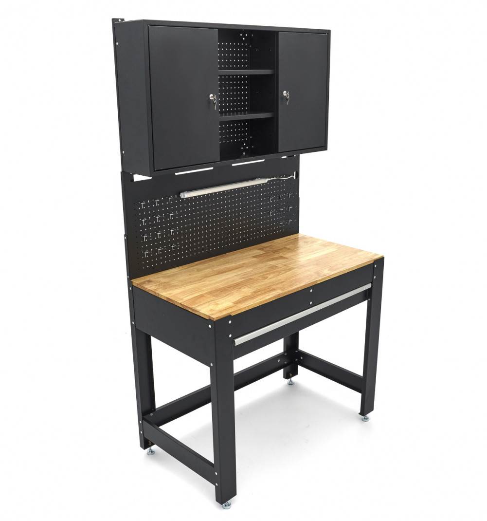 hbm-115-cm-werkbank-met-houten-werkblad-achterwand-met-kastenwand-led-verlichting-stekkerdoos-e_2_nr10325