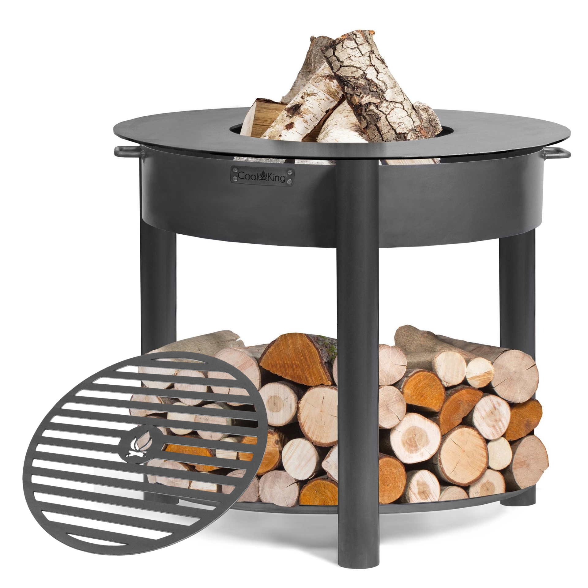 Feuerschale MONTANA XXL Ø80cm mit Grillplatte Ø78cm