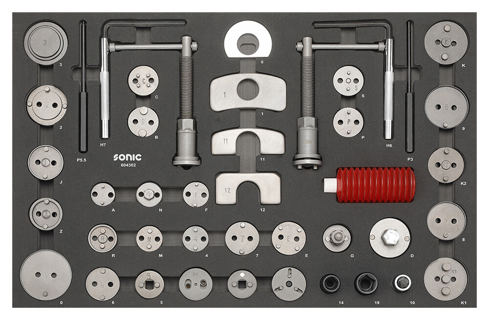 SONIC EINSATZ Bremskolben Rückstellwerkzeug SFS-M 43-teilig SONIC EINSATZ Bremskolben Rückstellwerkzeug SFS-M 43-teilig