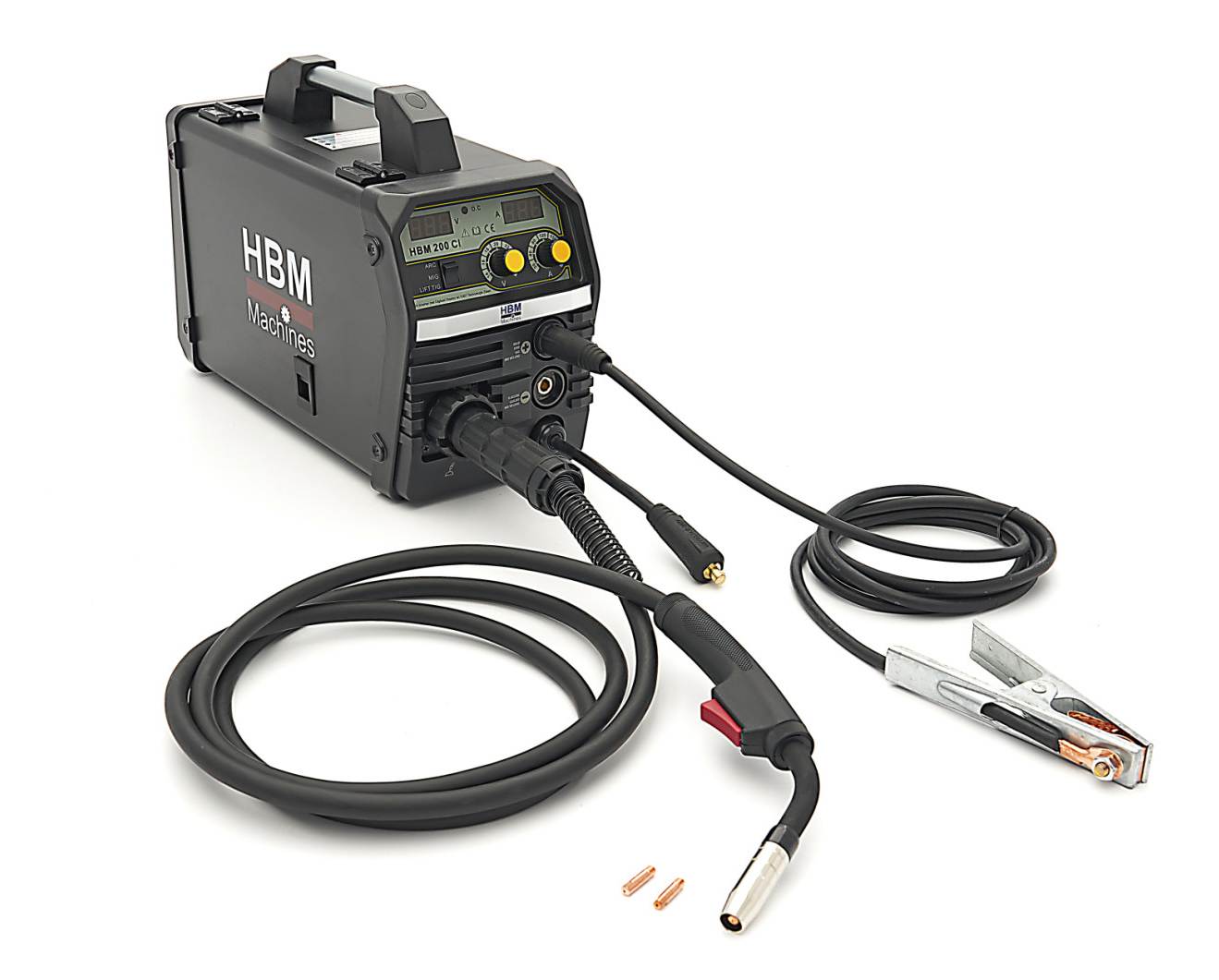 MIG-Inverter mit Digitalanzeige und IGBT-Technologie Schwarz
