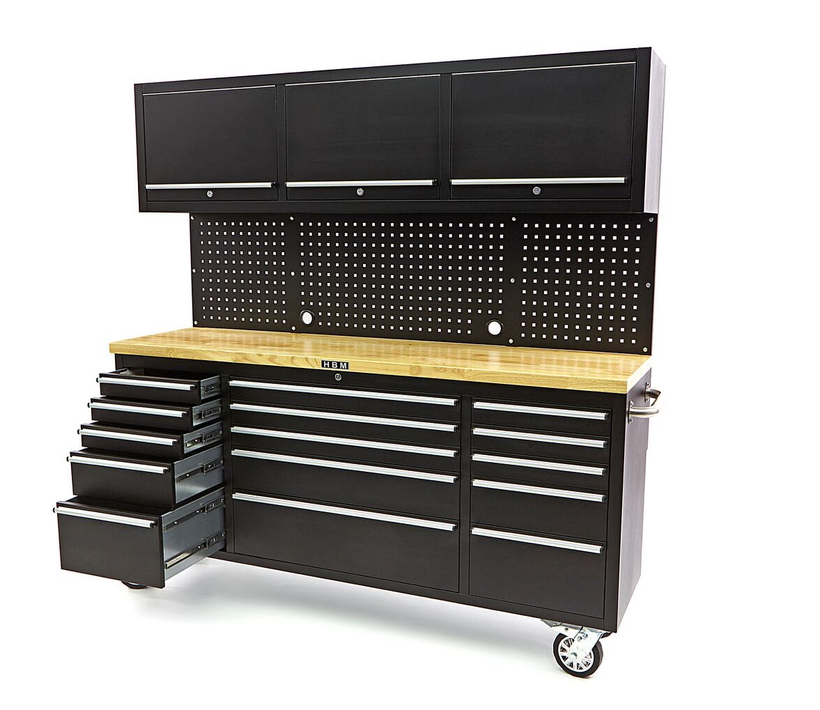 hbm-182-cm-werkbank-met-kastenwand-en-houten-blad-zwart_2_nr8493