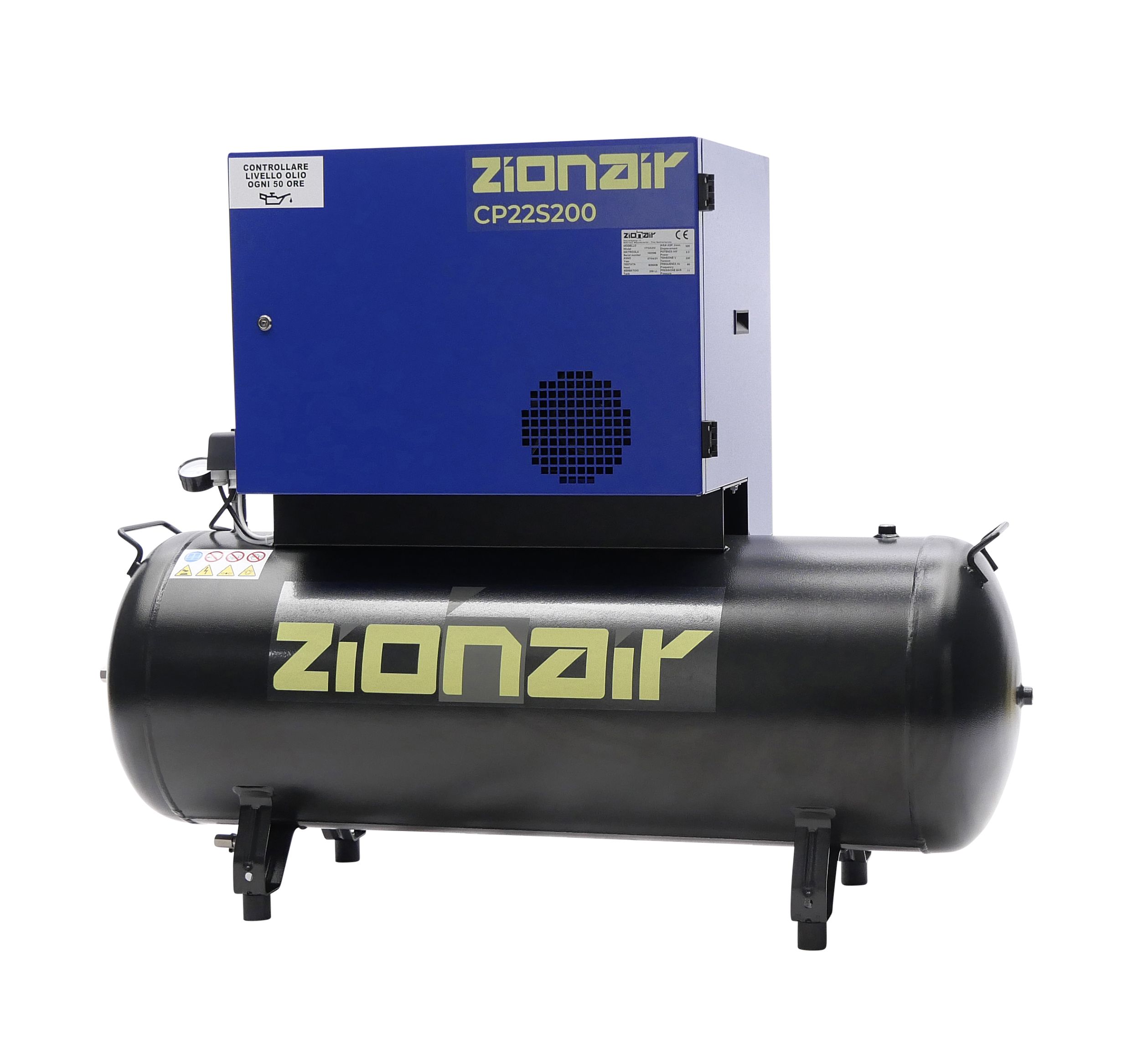 Kompressor gedämpft 2,2kW 230V 10 bar 200L Tank