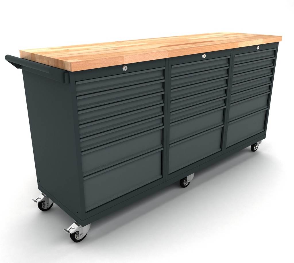 Werkbank mobil 3 x 7 Schubladenschränke