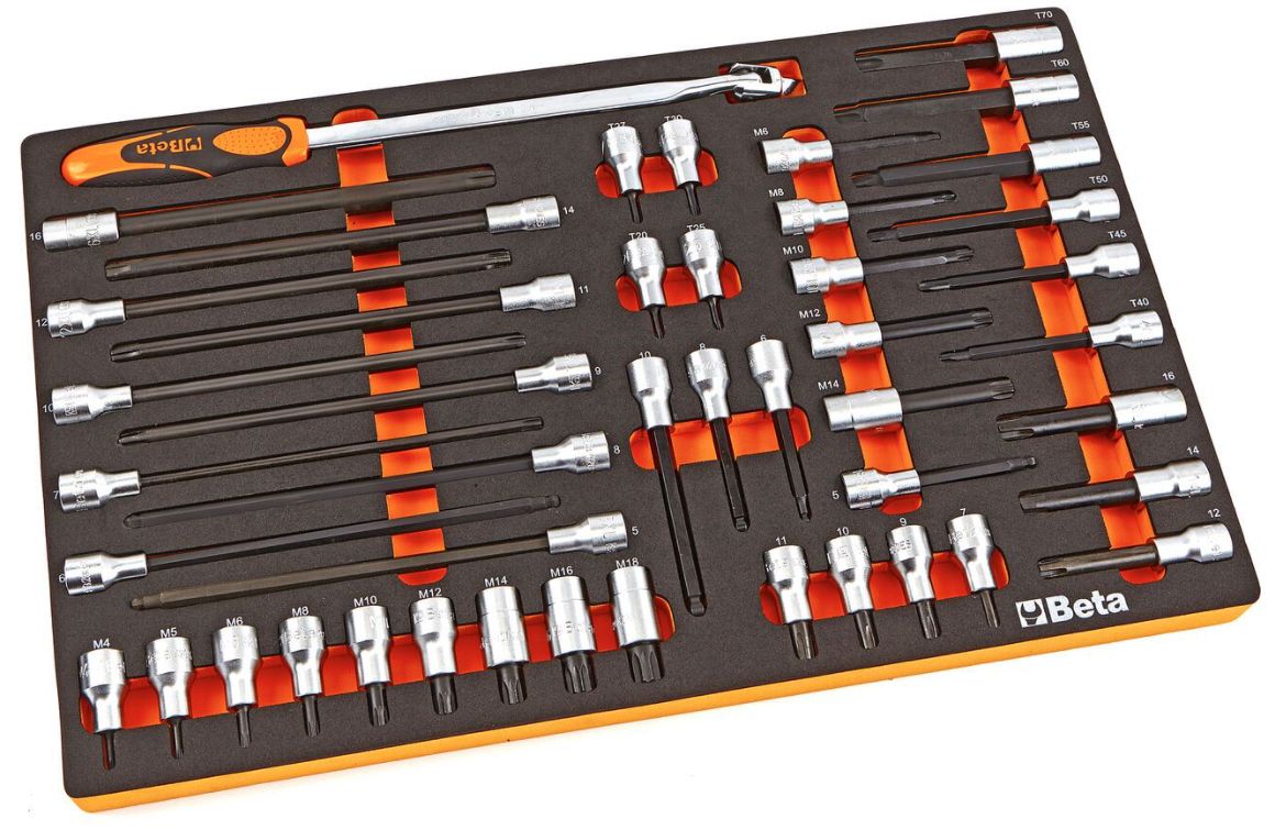 Beta M121 - 46 Stück 1/2 Bit Steckschlüsselsatz Inlay Foam