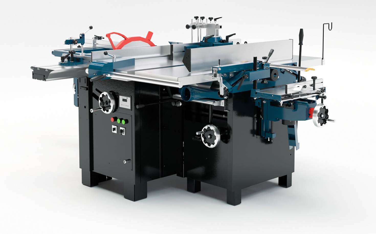 Plattensägetisch, Abricht- und Dickenhobel mit Rollentisch Plattensägetisch, Abricht- und Dickenhobel mit Rollentisch