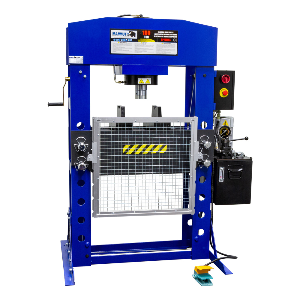 SP100HEL Elektrische Werkstattpresse mit Handwinde 100 Tonnen