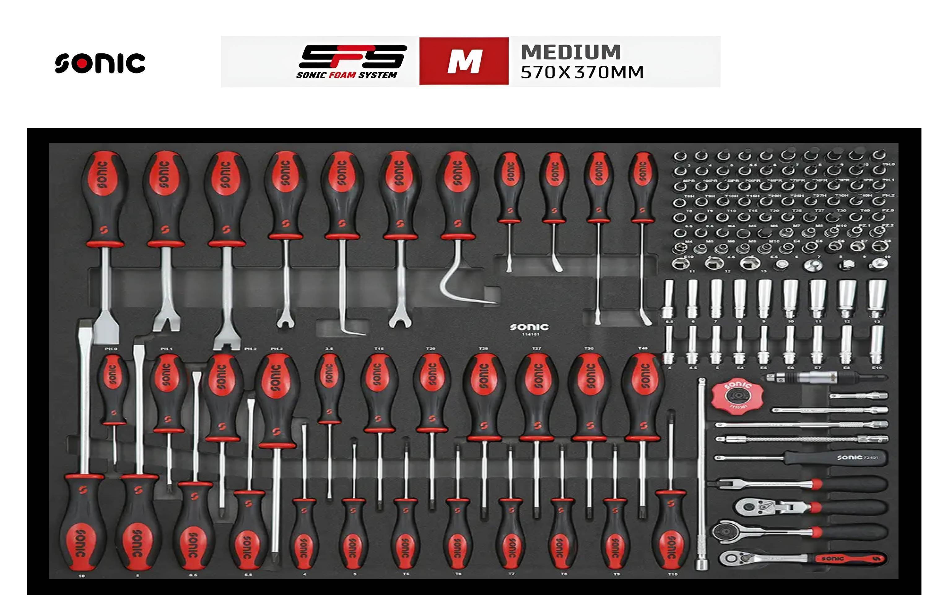 Sonic Schraubendreher- und 1/4" Bitsatz SFS-XL (141-teilig) Sonic Schraubendreher- und 1/4" Bitsatz SFS-XL (141-teilig)