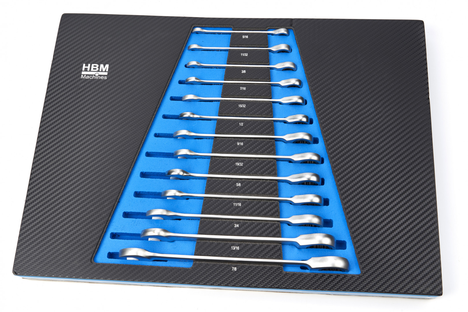 hbm-13-delige-ring-ratel-steeksleutelset-inch-in-carobn-foam-inlay-voor-gereedschapswagen_0_nr9980