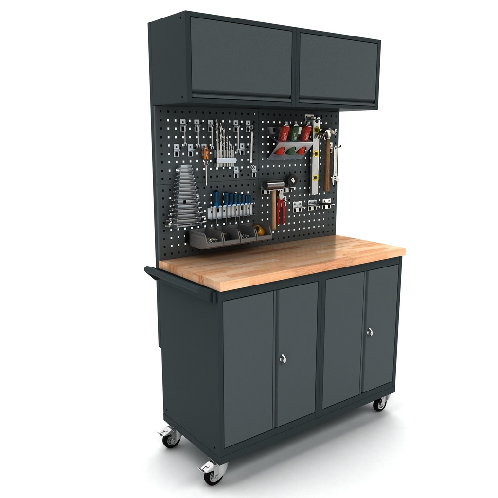Mobile Werkbank 1,24m 2 x 2 Türen BG Schrankwand