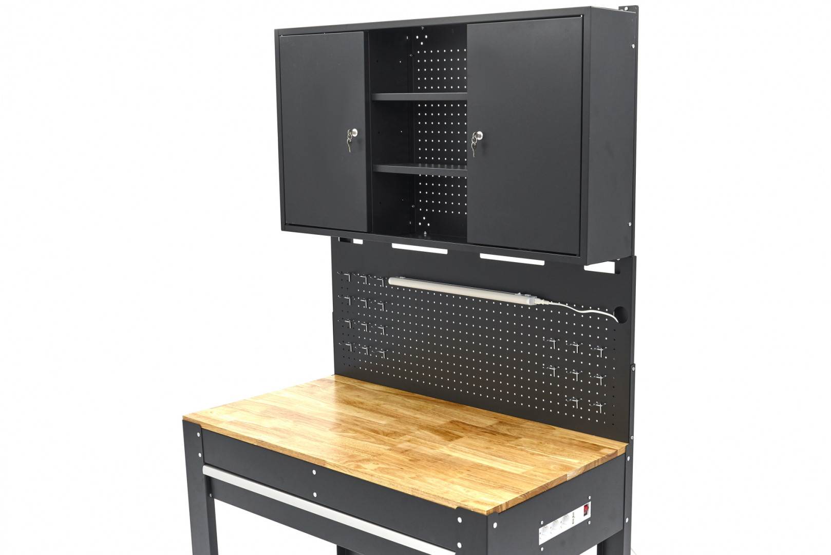hbm-115-cm-werkbank-met-houten-werkblad-achterwand-met-kastenwand-led-verlichting-stekkerdoos-e_4_nr10325