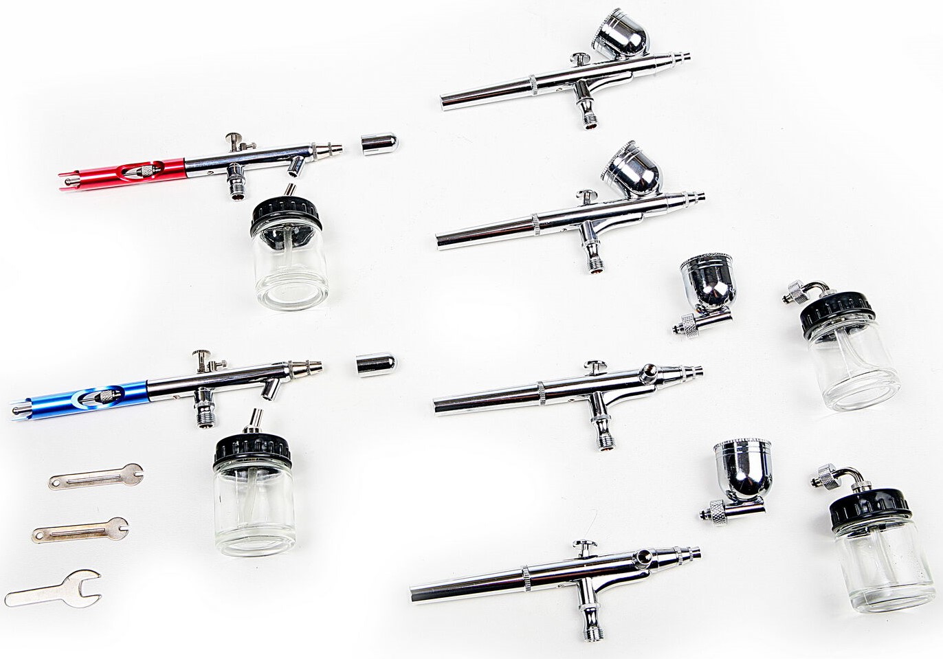 hbm-bd-812-airbrush-pistolenset_1_nr00063XBLEx5r2cR3NW Airbrush Pistolen 6er Set mit 7CC und 22CC Becher