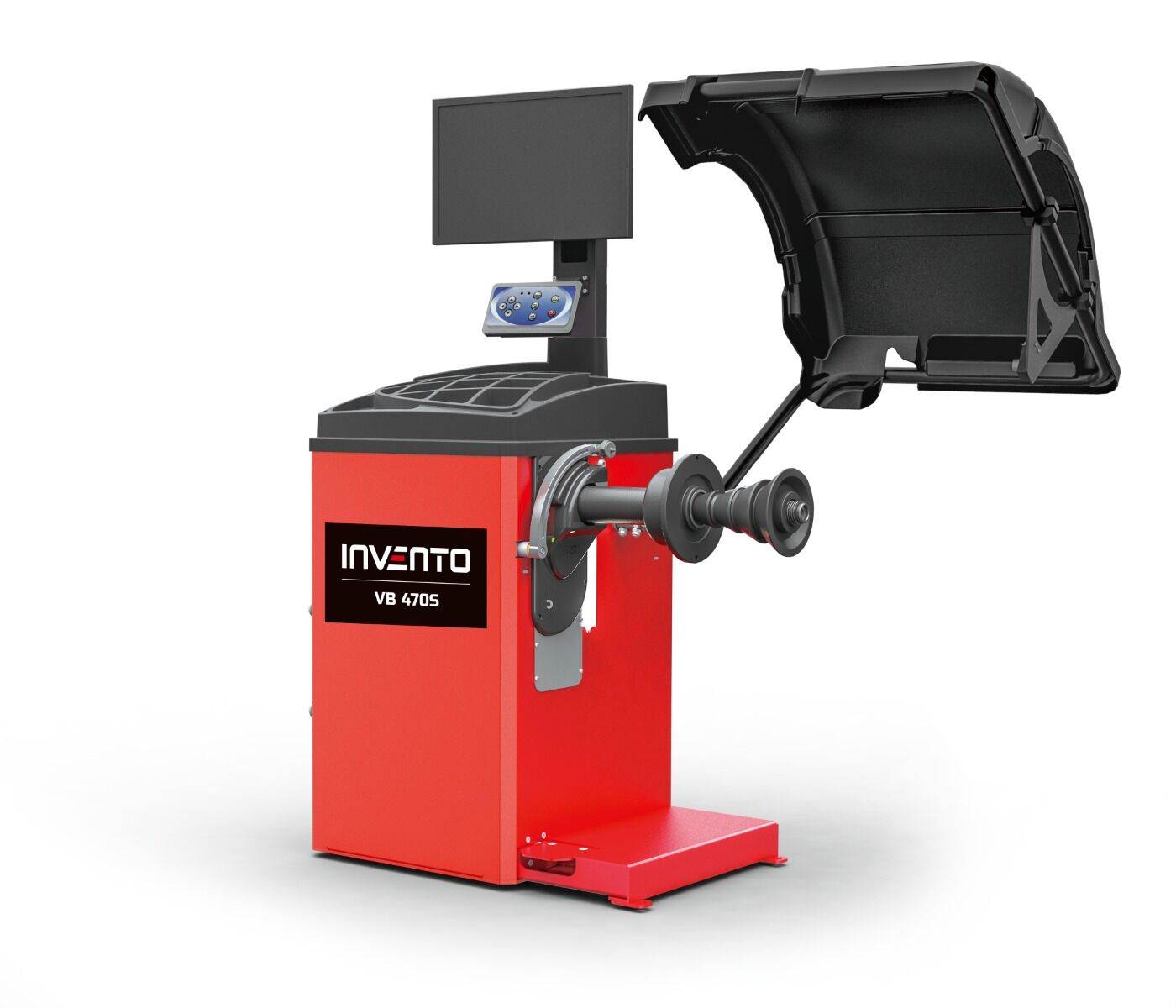 INVENTO VB 470S – Reifenwuchtmaschine für Pkw mit Bremse, LCD-Monitor und 3D-Sonar