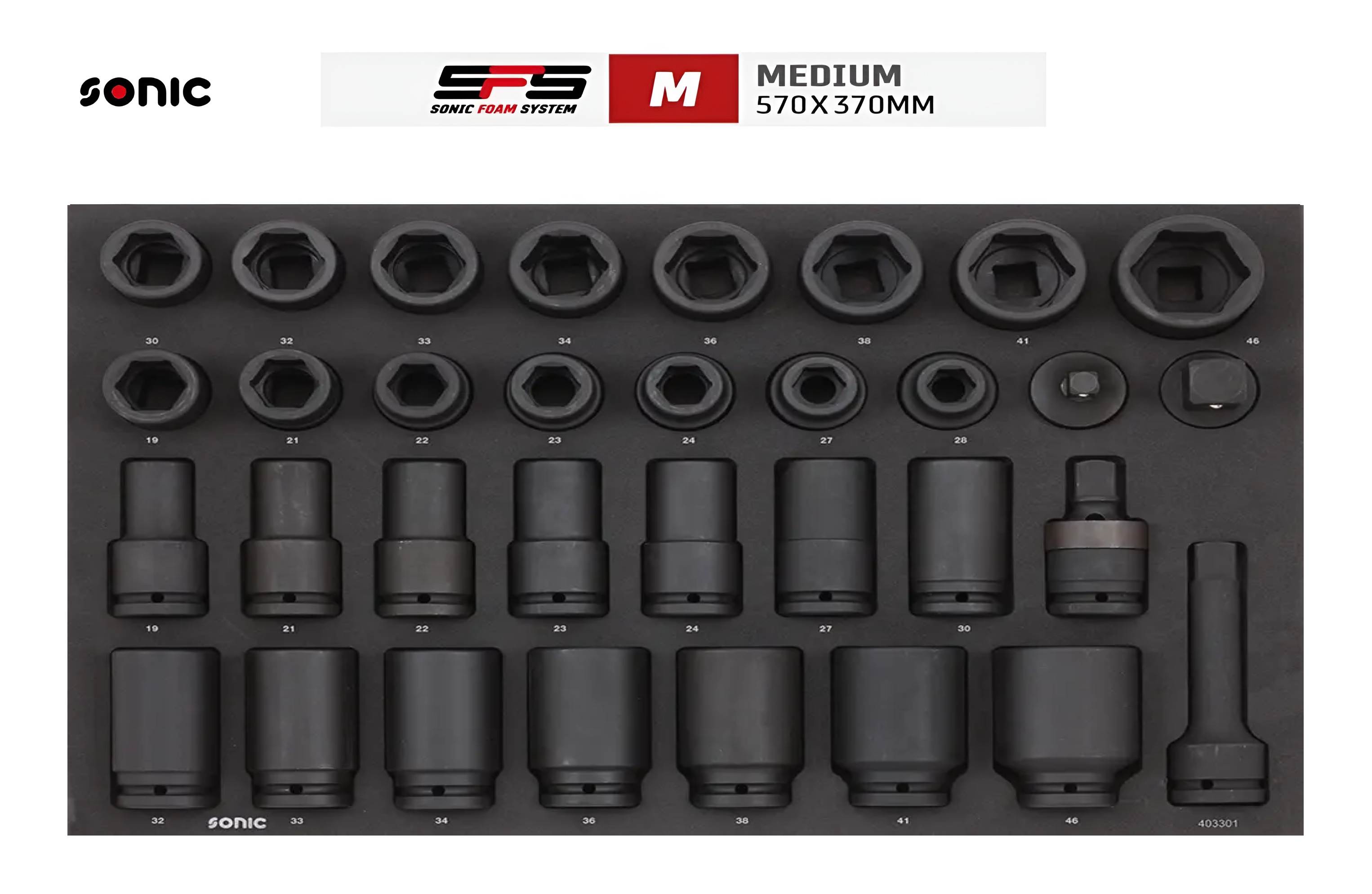 Sonic Nusssatz schlagschrauberfest 3/4" SFS-M 33-tlg. Sonic Nusssatz schlagschrauberfest 3/4" SFS-M 33-tlg.
