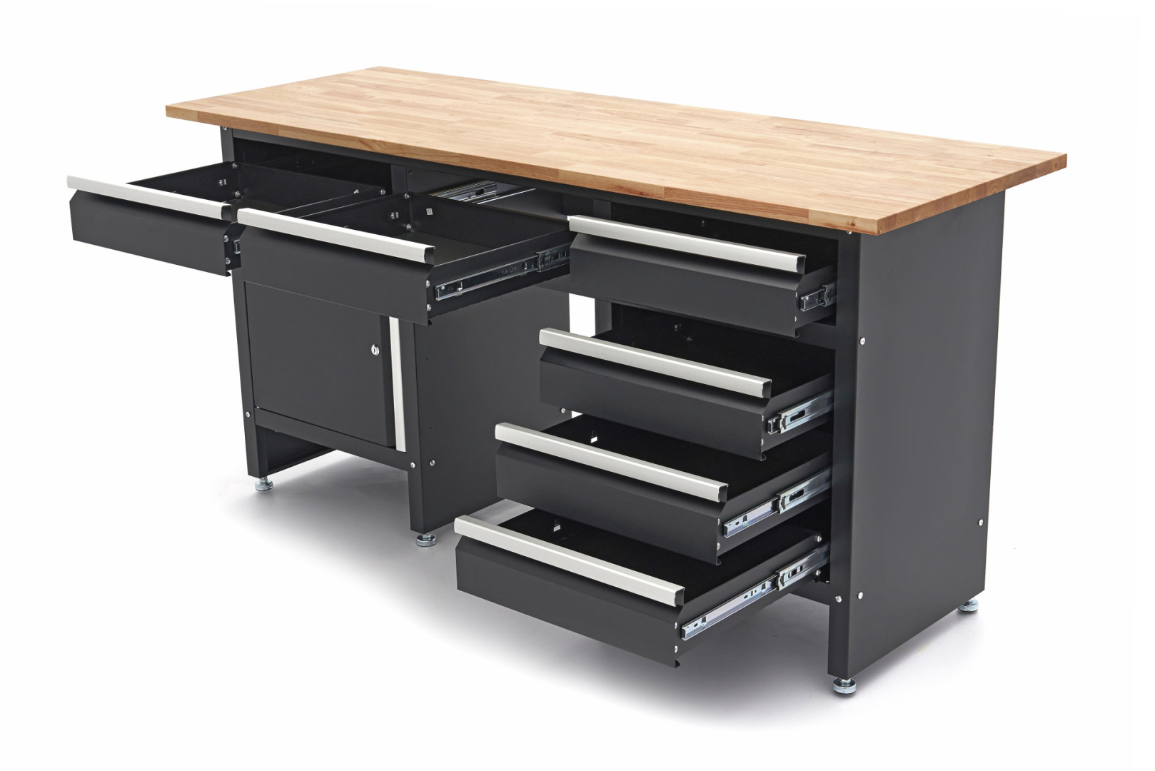 hbm-171-cm-werkbank-met-6-laden-1-deur-en-massief-houten-werkblad_3_nr10914