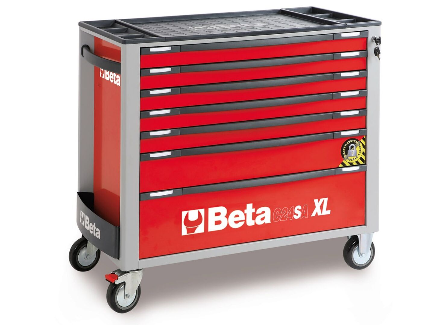 Beta 7 Schubladen XL Werkzeugwagen Rot - C24SA-XL-7/R