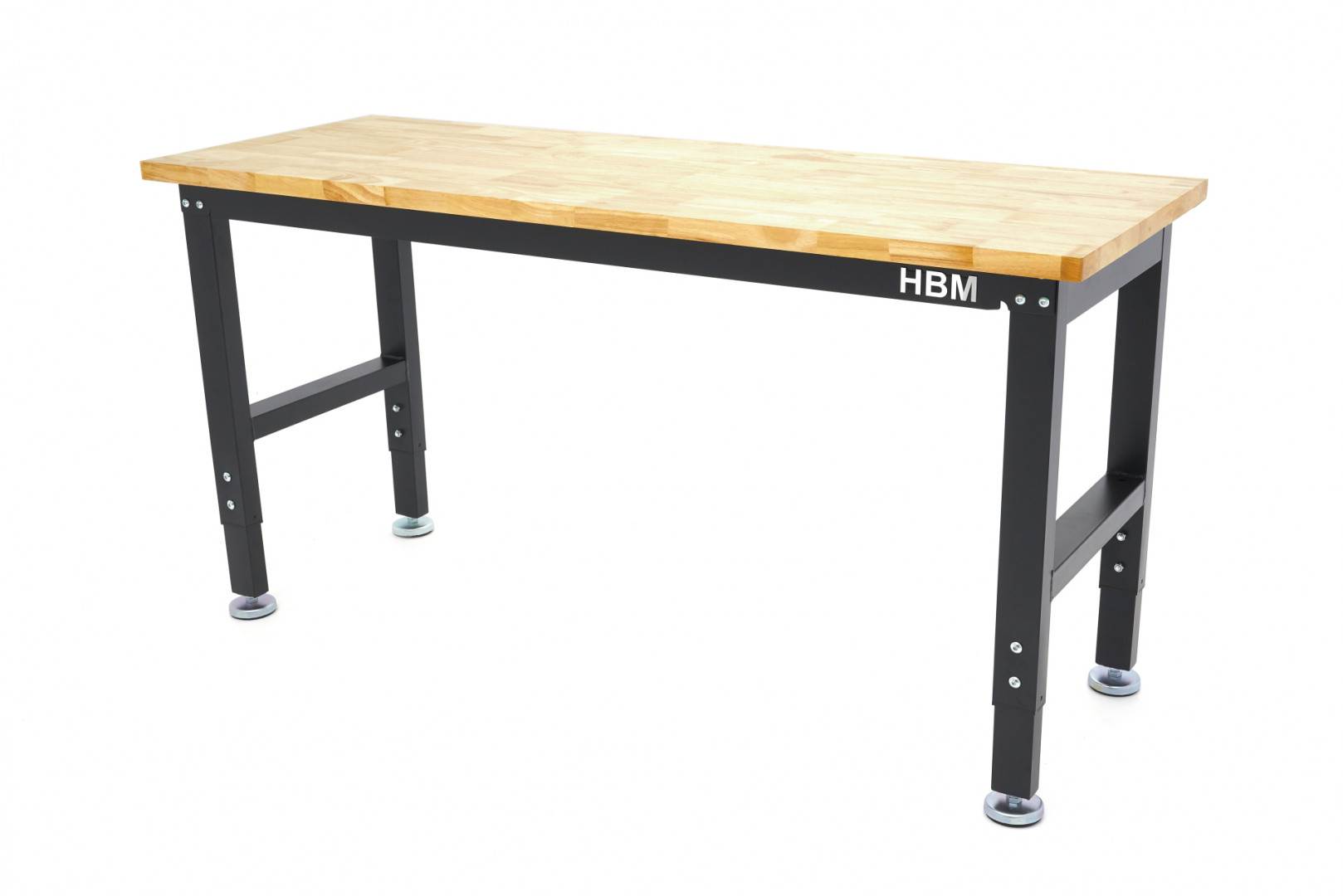 hbm-152-cm-professionele-in-hoogte-verstelbare-werkbank-met-massief-houten-werkblad_0_nr10305