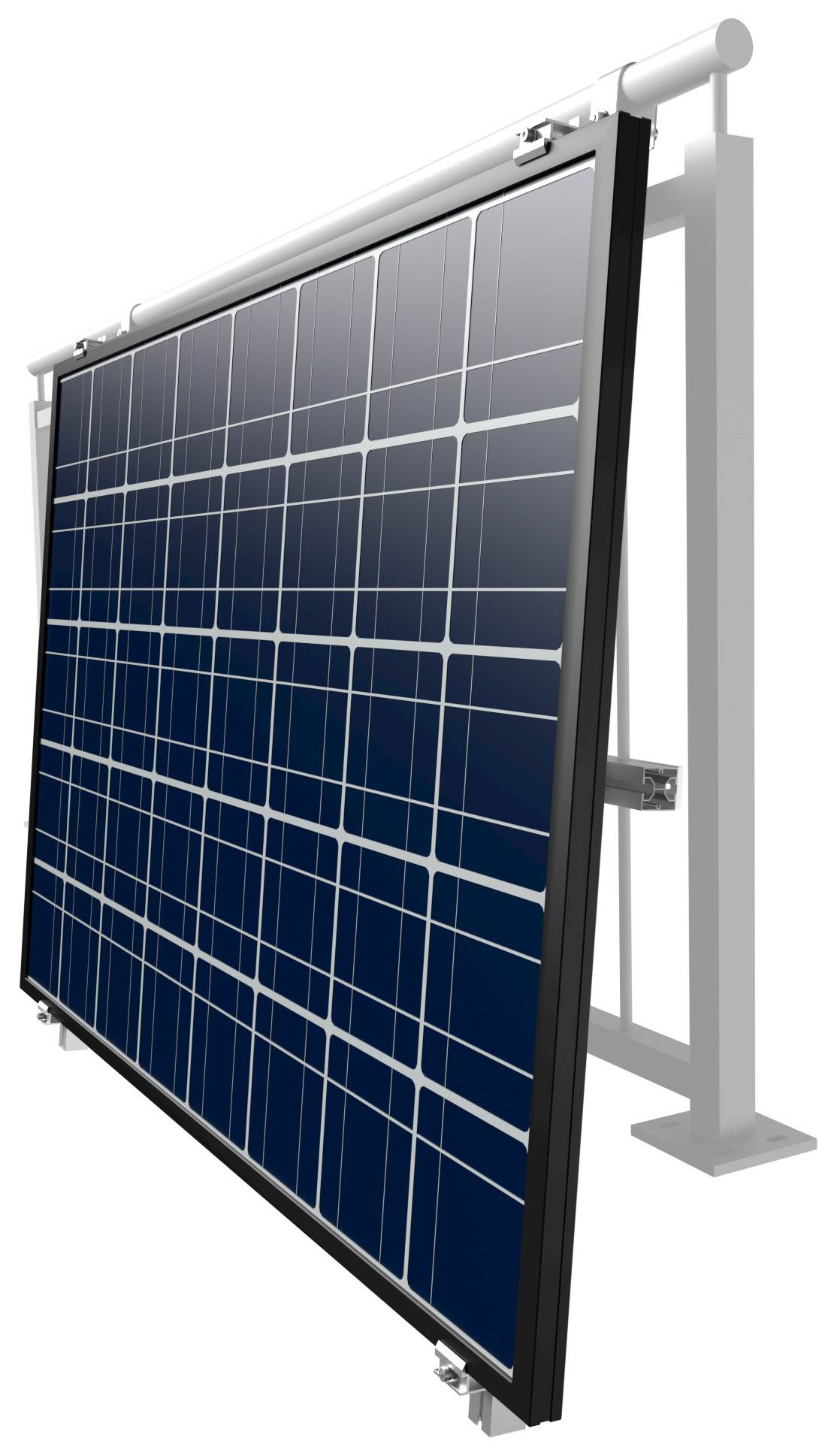 Vertikale-Montage-1 Balkonkraftwerk 600W + Untergestell & App