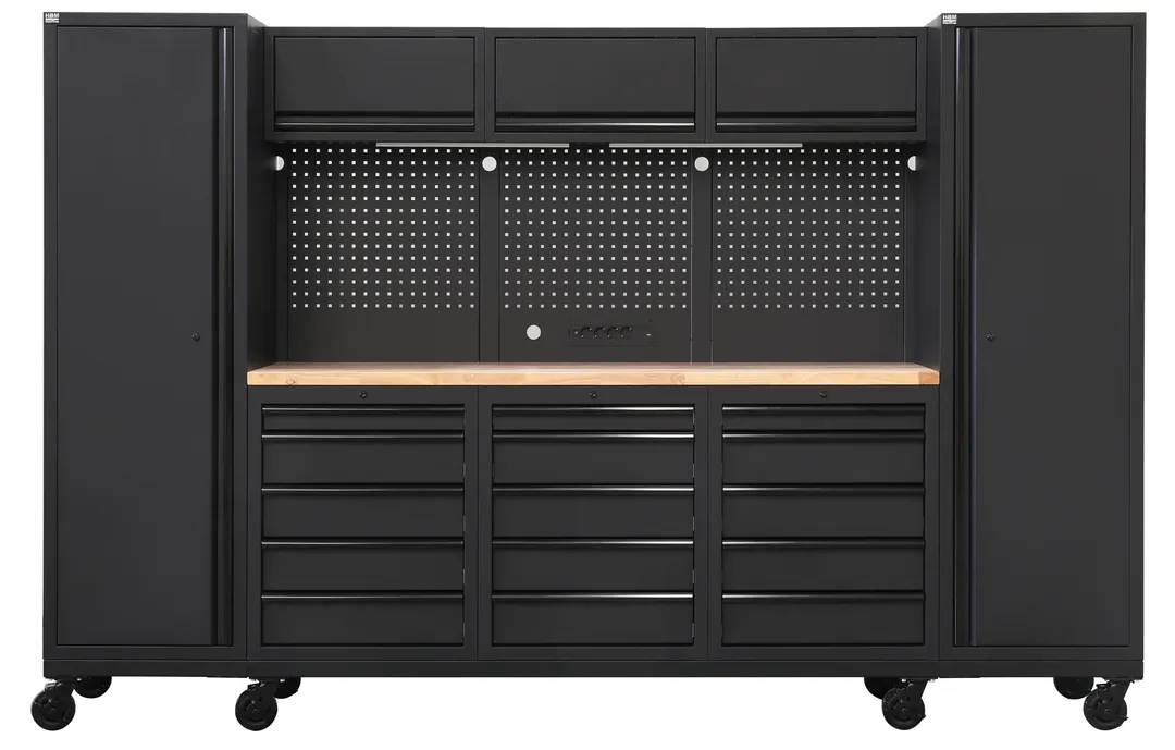 fahrbares Werkstattsystem, 12-teilig, schwarz