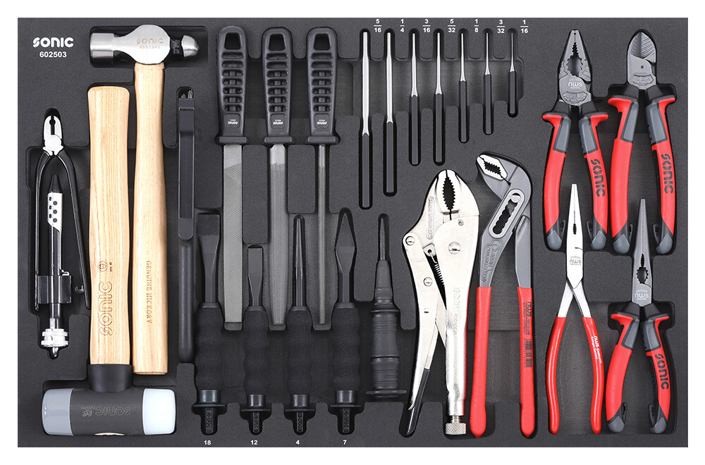 SONIC EINSATZ Zangen & Durchschlag 25-teilig SONIC EINSATZ Zangen & Durchschlag 25-teilig