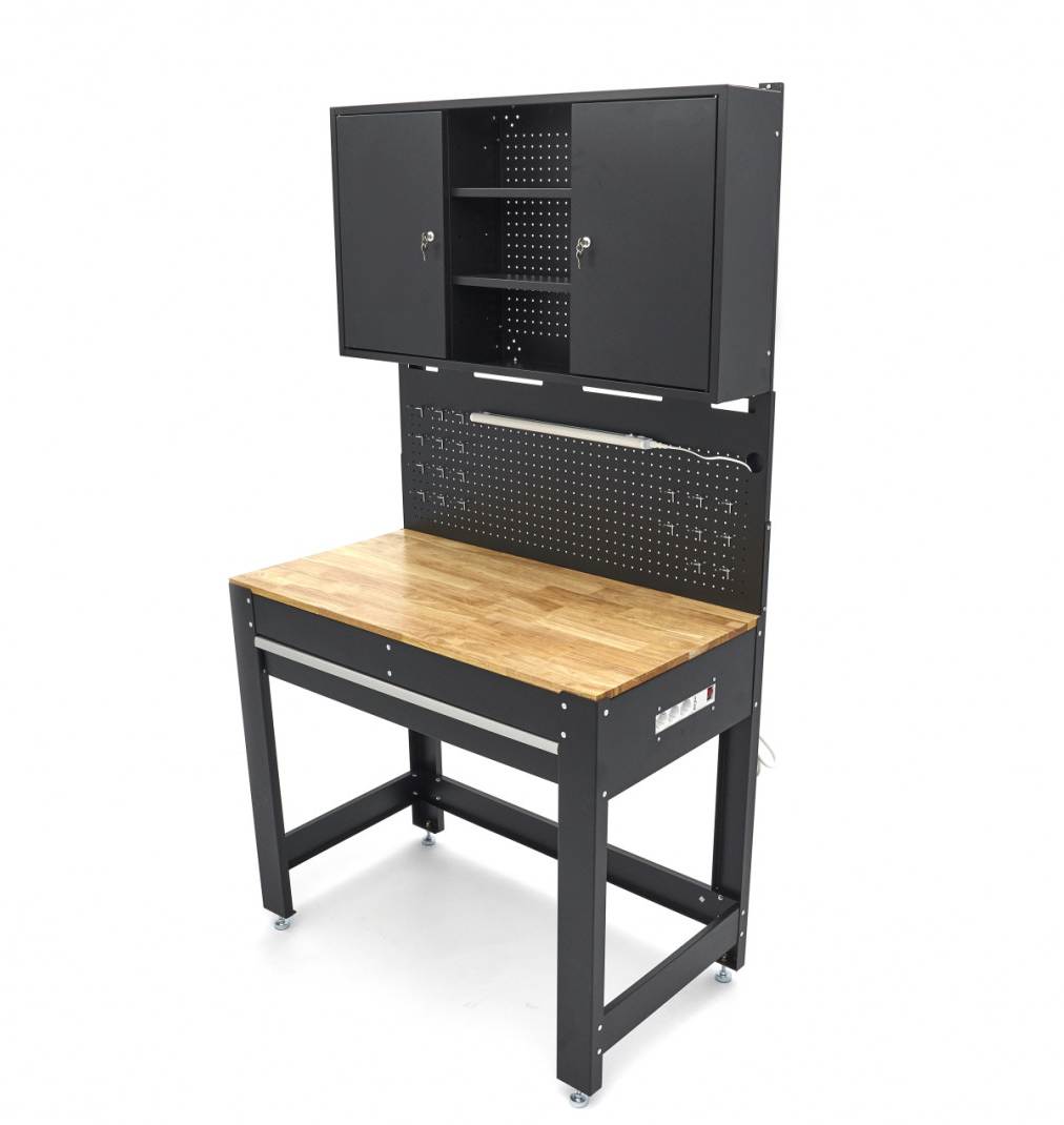 hbm-115-cm-werkbank-met-houten-werkblad-achterwand-met-kastenwand-led-verlichting-stekkerdoos-e_3_nr10325