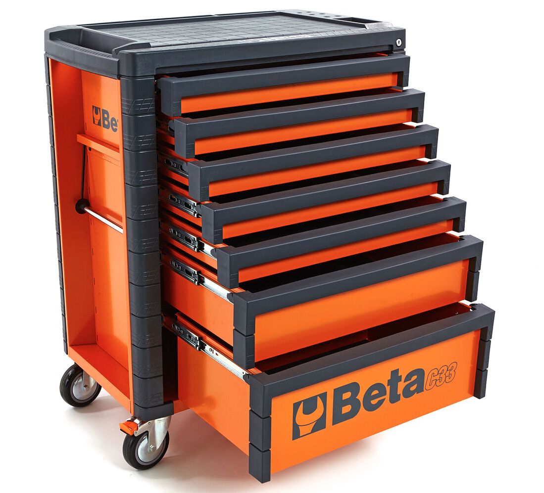 Beta C33 7 Schubladen Werkstattwagen Orange - C33 7/O