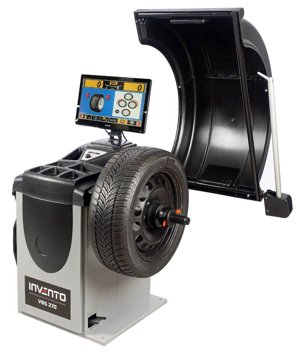 INVENTO VBS 270 - Radauswuchter 3D, Pedalbremse, LCD-Monitor, Laser