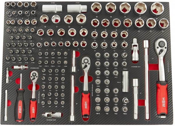 Werkzeugeinlage 145tlg. SET Steckschlüssel & Bits